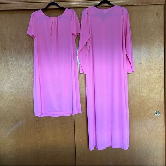 Vintage Shadowline Pink Nightshirt & Gown Set Size Medium - Picture 8 of 9